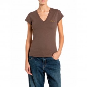 тениска,мъжки,тениски,дамски,тениски,replay,w08nx.000.00qmj,short,sleeve,t,shirt,brown,(pinecone)