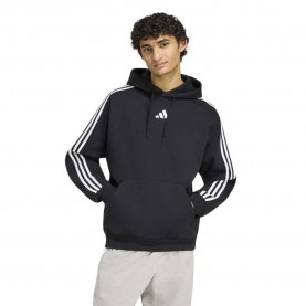 Суичър Adidas 3 Stripes Fleece hoodie - Black (Black / White) суичър,мъжки,пуловери,adidas,3,stripes,fleece,hoodie,black,(black,white)