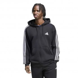 Блуза Adidas 3 Stripes French Terry full zip sweatshirt - Black (Black / White) блуза,мъжки,пуловери,adidas,3,stripes,french,terry,full,zip,sweatshirt,black,(black,white)