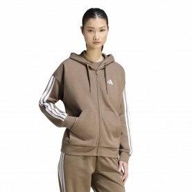 поларена,блуза,дамски,блузи,adidas,essentials,3,stripes,fleece,full,zip,sweatshirt,brown,(khaki,six,white)