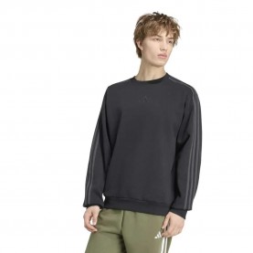 Поларена блуза Adidas Essentials 3 Stripes Fleece sweatshirt - Black (Black / Carbon) поларена,блуза,мъжки,пуловери,adidas,essentials,3,stripes,fleece,sweatshirt,black,(black,carbon)