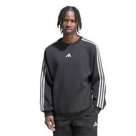 Поларена блуза Adidas Essentials 3 Stripes Fleece sweatshirt - Black (Black / White) поларена,блуза,мъжки,пуловери,adidas,essentials,3,stripes,fleece,sweatshirt,black,(black,white)
