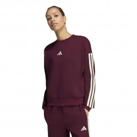 Поларена блуза Adidas Essentials 3 Stripes Fleece sweatshirt - Purple (Maroon / Ivory) поларена,блуза,дамски,блузи,adidas,essentials,3,stripes,fleece,sweatshirt,purple,(maroon,ivory)