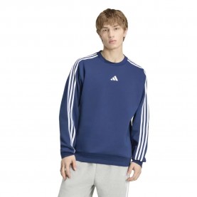 Поларена блуза Adidas Essentials 3 Stripes Fleece sweatshirt - Blue (Team Navy Blue 2 / White) поларена,блуза,мъжки,пуловери,adidas,essentials,3,stripes,fleece,sweatshirt,blue,(team,navy,blue,2,white)