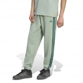 Анцуг Adidas Essentials 3 Stripes Fleece Tapered Cuffed joggers - Green (Silver Green / Collegiate Green) анцуг,мъжки,панталони,дамски,панталони,adidas,essentials,3,stripes,fleece,tapered,cuffed,joggers,green,(silver,green,collegiate,green)
