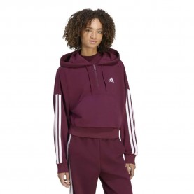 Суичър Adidas Essentials 3 Stripes French Terry hoodie - Purple (Maroon / White) суичър,дамски,блузи,adidas,essentials,3,stripes,french,terry,hoodie,purple,(maroon,white)