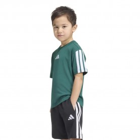 Тениска Adidas Essentials 3 Stripes LK short sleeve T-shirt - Green (Collegiate Green / White) тениска,мъжки,тениски,дамски,тениски,adidas,essentials,3,stripes,lk,short,sleeve,t,shirt,green,(collegiate,green,white)