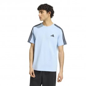 Тениска Adidas Essentials 3 Stripes Single Jersey Left Chest Branded short sleeve T-shirt - Blue (Clear Sky / Black) тениска,мъжки,тениски,дамски,тениски,adidas,essentials,3,stripes,single,jersey,left,chest,branded,short,sleeve,t,shirt,blue,(clear,sky,black)