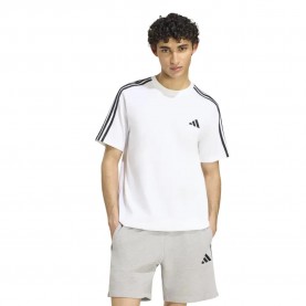 Тениска Adidas Essentials 3 Stripes Single Jersey Left Chest Branded short sleeve T-shirt - White (White / Black) тениска,мъжки,тениски,дамски,тениски,adidas,essentials,3,stripes,single,jersey,left,chest,branded,short,sleeve,t,shirt,white,(white,black)