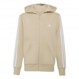 Блуза Adidas Essentials full zip sweatshirt - Beige (Crystal Linen / White) блуза,детски,блузи,adidas,essentials,full,zip,sweatshirt,beige,(crystal,linen,white)