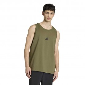 Тениска Adidas Essentials Small Logo sleeveless T-shirt - Green (Olive Strata / Black) тениска,мъжки,тениски,дамски,тениски,adidas,essentials,small,logo,sleeveless,t,shirt,green,(olive,strata,black)