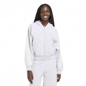 Блуза Adidas Kit 3 Stripes full zip sweatshirt - White (Lgreyh / Owhite) блуза,дамски,блузи,adidas,kit,3,stripes,full,zip,sweatshirt,white,(lgreyh,owhite)