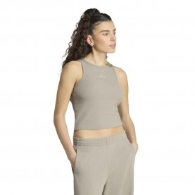 Потник Adidas Kit Small Logo Rib Sleeveless Top - Beige (Silver Pebble) потник,дамски,топове,adidas,kit,small,logo,rib,sleeveless,top,beige,(silver,pebble)
