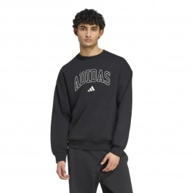 Поларена блуза Adidas Seasonal Essentials Collegiate Fleece Crew sweatshirt - Black (Black / Off White) поларена,блуза,мъжки,пуловери,adidas,seasonal,essentials,collegiate,fleece,crew,sweatshirt,black,(black,off,white)