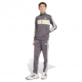 Анцуг Adidas Seasonal Essentials Tiberio 3 Stripes Tricot tracksuit - Grey (Grey Strata / White / Powder Yellow) анцуг,детски,анцузи,adidas,seasonal,essentials,tiberio,3,stripes,tricot,tracksuit,grey,(grey,strata,white,powder,yellow)
