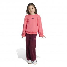 Adidas Seasonals Ruffles Sweat set - Pink (Pure Turbo / White) детски,екипи,adidas,seasonals,ruffles,sweat,set,pink,(pure,turbo,white)