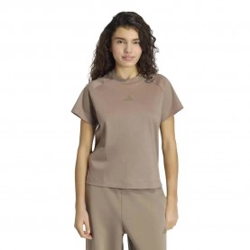 Тениска Adidas Soft Lux short sleeve T-shirt - Brown (Khaki Six) тениска,мъжки,тениски,дамски,тениски,adidas,soft,lux,short,sleeve,t,shirt,brown,(khaki,six)