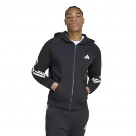 Блуза Adidas Stadium 3 Stripes full zip sweatshirt - Black (Black) блуза,мъжки,пуловери,adidas,stadium,3,stripes,full,zip,sweatshirt,black,(black)