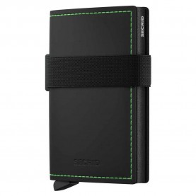 Secrid Bandwallet matte wallet - Black (Black & Green) портфейли,и,портмонета,secrid,bandwallet,matte,wallet,black,(black,&,green)