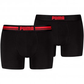 Боксерки Puma Everyday Placed Logo boxers 2 units - Black (Black / Red) боксерки,мъжко,бельо,puma,everyday,placed,logo,boxers,2,units,black,(black,red)