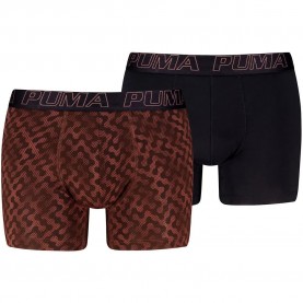 Боксерки Puma Graphical Print boxers 2 units - Brown / Black (Black / Chocolate Fondue) боксерки,мъжко,бельо,puma,graphical,print,boxers,2,units,brown,black,(black,chocolate,fondue)