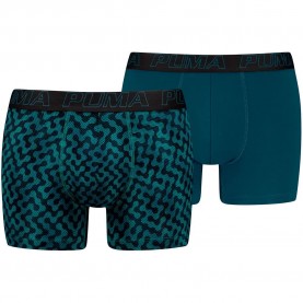 Боксерки Puma Graphical Print boxers 2 units - Blue (Petrol Combo) боксерки,мъжко,бельо,puma,graphical,print,boxers,2,units,blue,(petrol,combo)