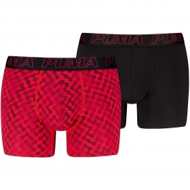 Боксерки Puma Graphical Print boxers 2 units - Red / Black (Regal Red / Black) боксерки,мъжко,бельо,puma,graphical,print,boxers,2,units,red,black,(regal,red,black)