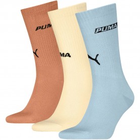 Чорапи Puma Logo Stacking crew socks 3 pairs - Multicolor (Blue / Soft Yellow / Cinnabar) чорапи,мъжки,чорапи,дамски,чорапи,puma,logo,stacking,crew,socks,3,pairs,multicolor,(blue,soft,yellow,cinnabar)