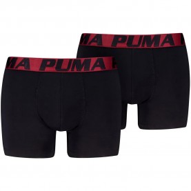Боксерки Puma Striped Elastic boxers 2 units - Black (Black / Regal Red) боксерки,мъжко,бельо,puma,striped,elastic,boxers,2,units,black,(black,regal,red)