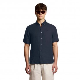 Риза с къс ръкав Lyle & scott SW2449V short sleeve shirt - Blue (Carbon) риза,с,къс,ръкав,дамски,ризи,мъжки,ризи,lyle,&,scott,sw2449v,short,sleeve,shirt,blue,(carbon)