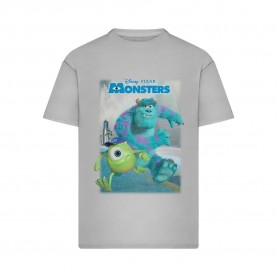 Тениска Merchcode Disney Monsters Poster Loose short sleeve T-shirt - Grey (Light Asphalt) тениска,мъжки,тениски,дамски,тениски,merchcode,disney,monsters,poster,loose,short,sleeve,t,shirt,grey,(light,asphalt)