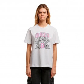 Тениска Merchcode Queen Crest College short sleeve T-shirt - White (White) тениска,мъжки,тениски,дамски,тениски,merchcode,queen,crest,college,short,sleeve,t,shirt,white,(white)