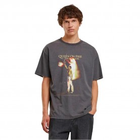 Тениска Merchcode Queen Life At Bowl Vintage short sleeve T-shirt - Grey (Magnet) тениска,мъжки,тениски,дамски,тениски,merchcode,queen,life,at,bowl,vintage,short,sleeve,t,shirt,grey,(magnet)