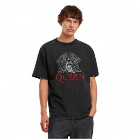 Тениска Merchcode Queen Logo Vintage short sleeve T-shirt - Black (Black) тениска,мъжки,тениски,дамски,тениски,merchcode,queen,logo,vintage,short,sleeve,t,shirt,black,(black)