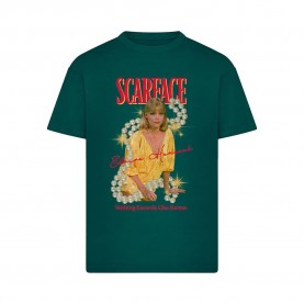Тениска Merchcode Scarface Elvira Hancock short sleeve T-shirt - Green (Bottle Green) тениска,мъжки,тениски,дамски,тениски,merchcode,scarface,elvira,hancock,short,sleeve,t,shirt,green,(bottle,green)