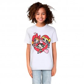 Детска тениска Mister tee Power Puff Girls Heart short sleeve T-shirt - White (White) детска,тениска,мъжки,тениски,дамски,тениски,mister,tee,power,puff,girls,heart,short,sleeve,t,shirt,white,(white)