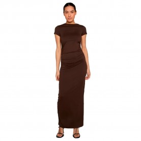 рокля,дамски,поли,и,рокли,urban,classics,tb8149,short,sleeve,long,dress,brown,(brown)