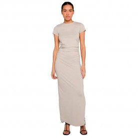 Рокля Urban classics TB8149 short sleeve long dress - Beige / Grey (Cloud) рокля,дамски,поли,и,рокли,urban,classics,tb8149,short,sleeve,long,dress,beige,grey,(cloud)