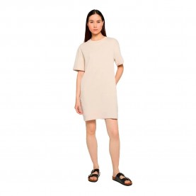 Рокля Urban classics TB8290 short sleeve dress - Beige (Cloud) рокля,дамски,поли,и,рокли,urban,classics,tb8290,short,sleeve,dress,beige,(cloud)