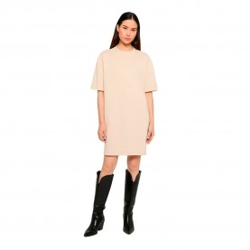Рокля Urban classics TB8299 short sleeve short dress - Beige (Cloud) рокля,дамски,поли,и,рокли,urban,classics,tb8299,short,sleeve,short,dress,beige,(cloud)