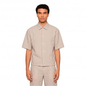 Риза с къс ръкав Urban classics TB8417 short sleeve shirt - Beige (Brown Mocca / White) риза,с,къс,ръкав,дамски,ризи,мъжки,ризи,urban,classics,tb8417,short,sleeve,shirt,beige,(brown,mocca,white)
