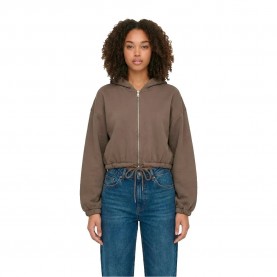 Блуза Urban classics TB8635 full zip sweatshirt - Brown (Deep Taupe) блуза,дамски,блузи,urban,classics,tb8635,full,zip,sweatshirt,brown,(deep,taupe)