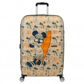 American tourister Wavebreaker Disney-96L trolley bag - Beige (Mickey Super Surfer) куфари,american,tourister,wavebreaker,disney,96l,trolley,bag,beige,(mickey,super,surfer)