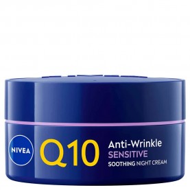 козметика,за,овлажняване,nivea,q10,sensitive,50,ml,night,cream,clear,(white,yellow)