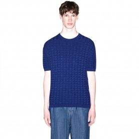 Блуза Armani exchange XM003007_AF10454 short sleeve sweater - Blue (Blue Depths) блуза,мъжки,пуловери,дамски,пуловери,armani,exchange,xm003007,af10454,short,sleeve,sweater,blue,(blue,depths)