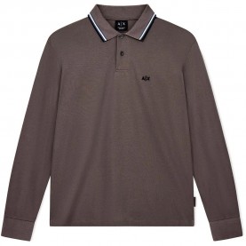 Armani exchange XM003427_AF13026 long sleeve polo - Brown (Falcon) дамски,блузи,с,яка,мъжки,блузи,с,яка,armani,exchange,xm003427,af13026,long,sleeve,polo,brown,(falcon)