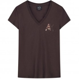 Тениска Armani exchange XW002777_AF10356 short sleeve v neck T-shirt - Brown (Antagonist) тениска,мъжки,тениски,дамски,тениски,armani,exchange,xw002777,af10356,short,sleeve,v,neck,t,shirt,brown,(antagonist)