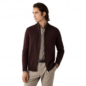 Блуза Hackett HM7000257 full zip sweater - Brown (Ebony Brown) блуза,мъжки,пуловери,дамски,пуловери,hackett,hm7000257,full,zip,sweater,brown,(ebony,brown)