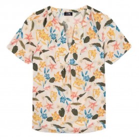 Tbs Gyselmis short sleeve blouse - Beige (Craie / White) дамски,блузи,tbs,gyselmis,short,sleeve,blouse,beige,(craie,white)