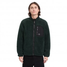 Блуза Volcom Muzzer Fuzzar full zip sweatshirt - Green (Scarab) блуза,мъжки,пуловери,volcom,muzzer,fuzzar,full,zip,sweatshirt,green,(scarab)